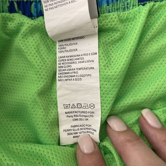 Nike Just Do It Swoosh Print Drawstring Volley Swim Shorts M Green NESSA558-001 - Picture 7 of 8